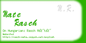 mate rasch business card